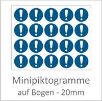 Allgemeines Gebotszeichen DIN ISO 7010 als Minipiktogramm Blau Weiß