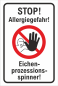 Preview: Warnschild Dibond mit Warnsymbol und Text Gefahr durch Eichenprozessionsspinner