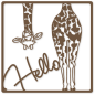 Preview: Quadratisches 3D Holzbild Hello Giraffe in verschiedenen Farben und Größen