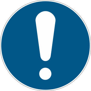 Sicherheitskennzeichnung Allgemeines Gebot M001 Blau mit weißem Piktogramm DIN EN ISO 7010