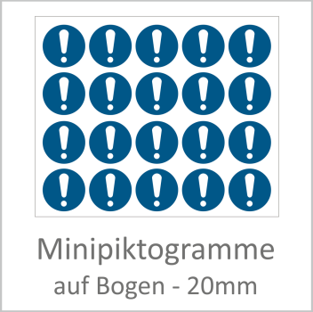 Allgemeines Gebotszeichen Mini Piktogramm Blau Weiß nach DIN 7010 rund 20mm