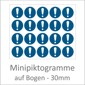 Allgemeines Gebotszeichen rund Blau Weiß DIN ISO 7010