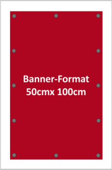 PVC Werbebanner 100cm x 50cm ink Druck und Entwurf 