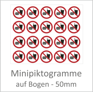 "P022 Essen und trinken verboten" 50 mm Durchmesser á 10 Stück