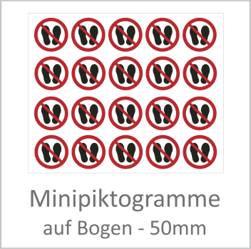 "P024 Betreten der Fläche verboten" 50 mm Durchmesser á 10 Stück