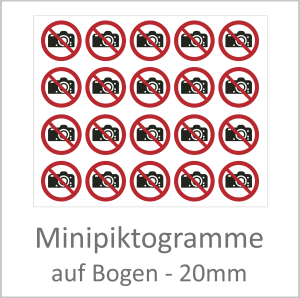 "P029 Fotografieren verboten" 20 mm Durchmesser á 10 Stück