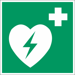 Rettungszeichen-Aufkleber "Defibrillator"