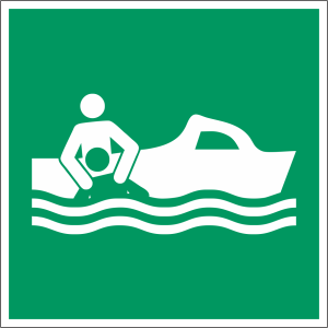 Rettungszeichen-Aufkleber "Bereitschaftsboot"