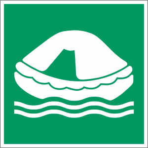 Rettungszeichen-Aufkleber "Rettungsfloß"