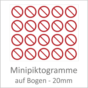 "P001 Allg. Verbotszeichen" 20mm Durchmesser á 10 Stück