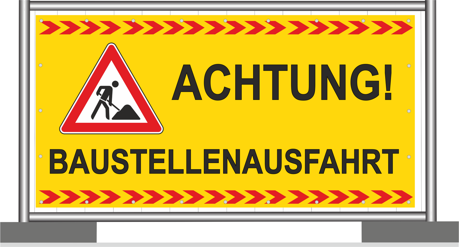 Baustellenschild 'Achtung Baustelleneinfahrt' – 30 X 45 Cm, Kunststoff, Wetterfest, Für Innen & Außen