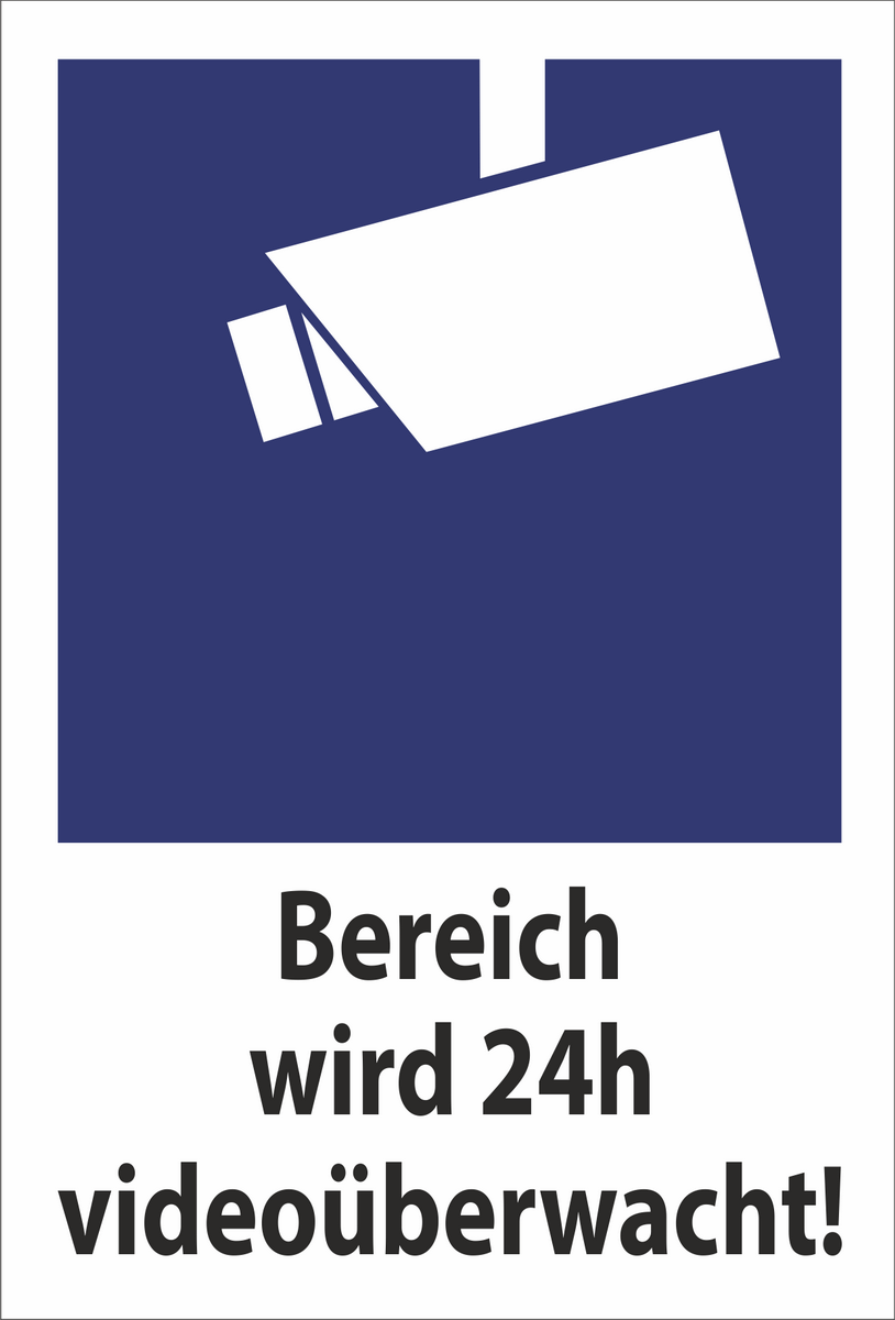 Warnschild „Bereich Wird 24h Videoüberwacht“ – Selbstklebend, 20x20 Cm, Für Innen & Außen