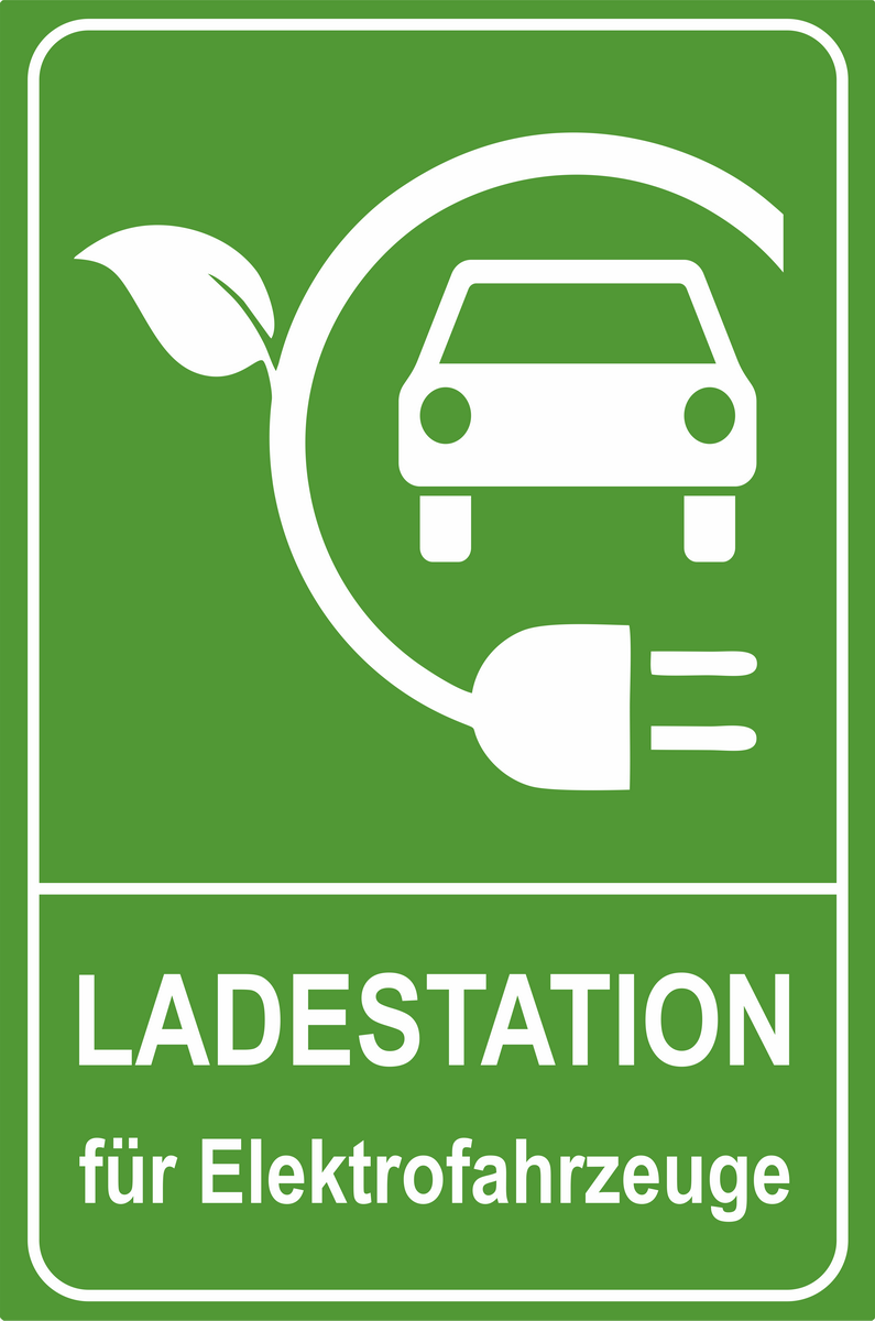 Ladestation Elektroauto | Schild Ladesäule | Verkehrszeichen