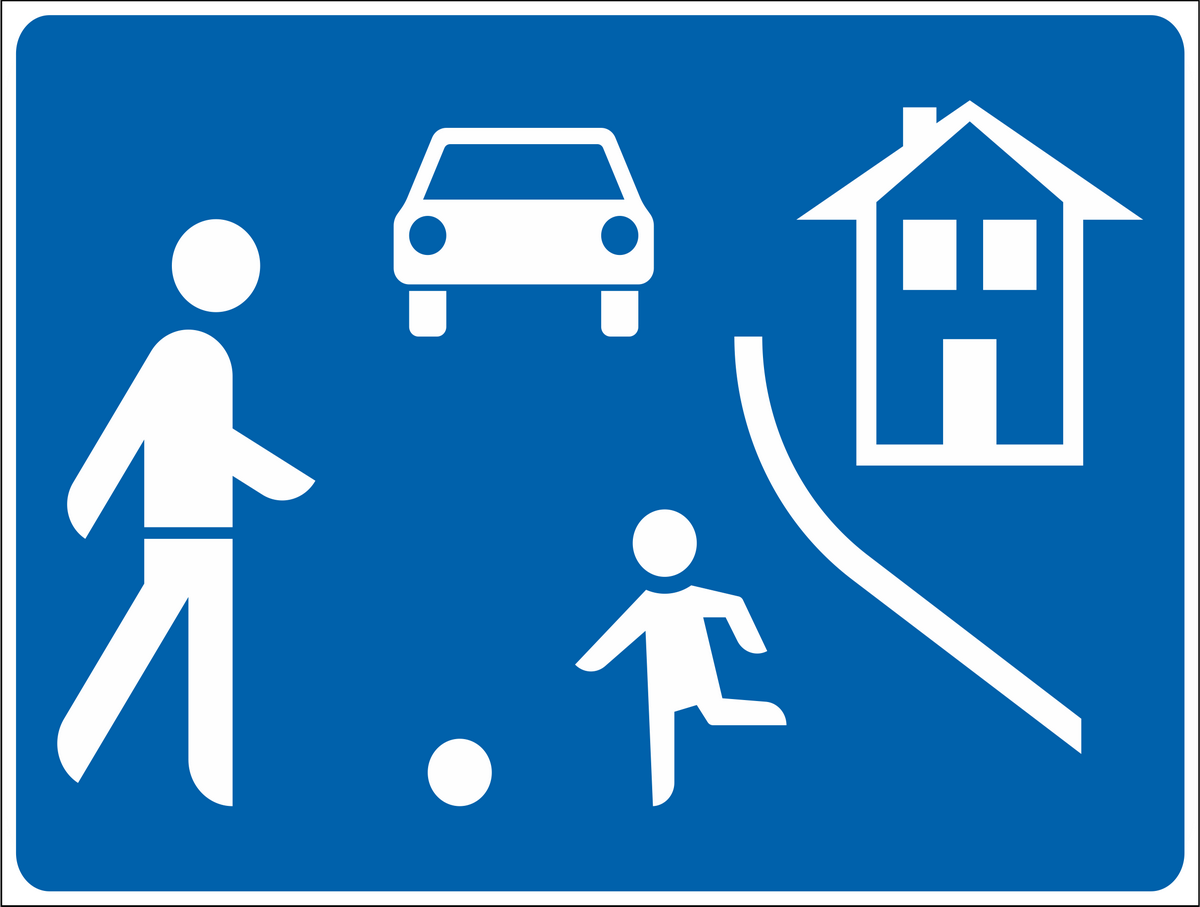 Spielstraße Schritt fahren Achtung Kinder Hinweis Schild Aufkleber DRU 0265 