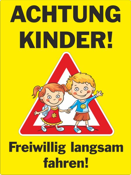 Kinderschild als Standfigur - Schritt fahren - Skateboarder - Schilderserie SP-01