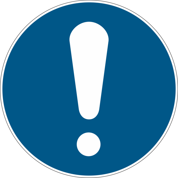 Sicherheitskennzeichnung Allgemeines Gebot M001 Blau mit weißem Piktogramm DIN EN ISO 7010
