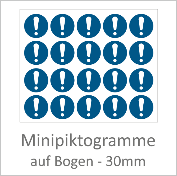 Allgemeines Gebotszeichen rund Blau Weiß DIN ISO 7010