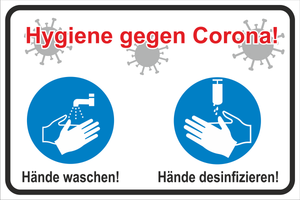 Hygieneschild Hygiene gegen Corona