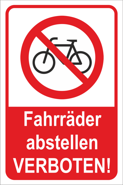 Schild 'Fahrräder Abstellen Verboten' | 300 X 200 Mm, Gelb/schwarz, 1,5 Mm Dick