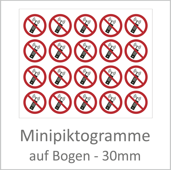 "P013 Mobilfunk verboten" 30mm Durchmesser á 10 Stück