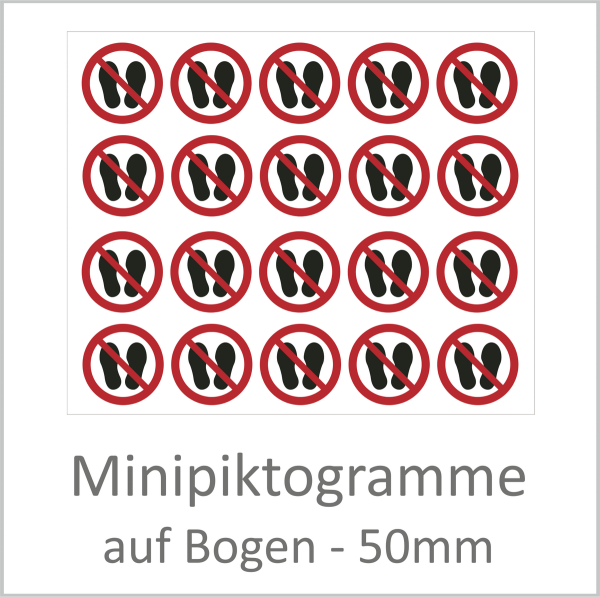 "P024 Betreten der Fläche verboten" 50 mm Durchmesser á 10 Stück