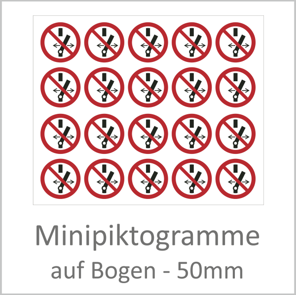 "P031 Zustand des Schalters ändern verboten" 50 mm Durchmesser á 10 Stück