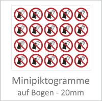 "P028 Keine Schutzhandschuhe tragen" 20 mm Durchmesser á 10 Stück