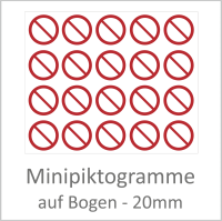"P001 Allg. Verbotszeichen" 20mm Durchmesser á 10 Stück