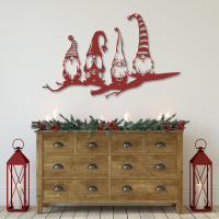 Wanddeko Holz "Wichtel" Wandbild Zwerge